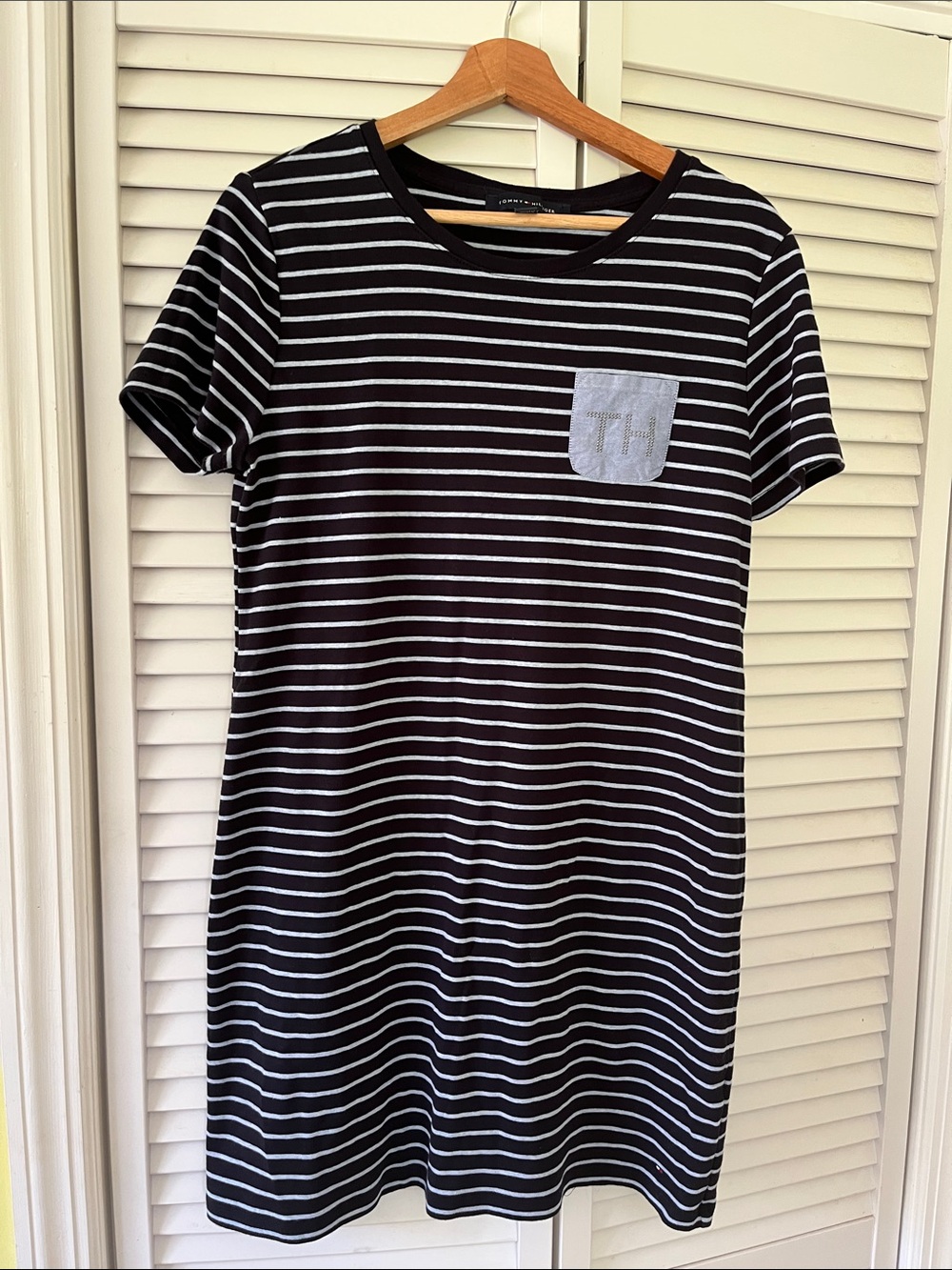 Tommy Hilfiger Blue & White Striped Midi Dress